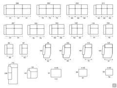 Modularità e dimensioni disponibili per il divano Foster