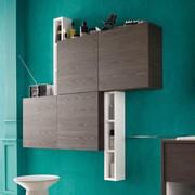 Composizione per bagno composta dalle mensole contenitori Atlantic Slim e pensili Atlantic