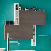 Composizione per bagno composta dalle mensole contenitori Atlantic Slim e pensili Atlantic