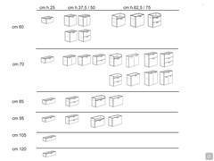 Base Atlantic p.37 larghezze cm 60 / 70 / 85 / 95 / 105 / 120 - schema modelli nelle varie altezze