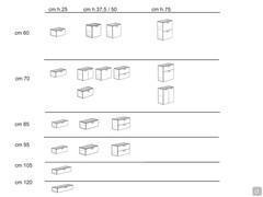 Base Atlantic p.45 larghezze cm 60 / 70 / 85 / 95 / 105 / 120 - schema modelli nelle varie altezze