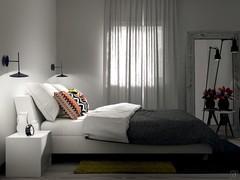 Applique a parete lato letto in metallo nero Poe Wall