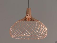 Lampadario Mongolfier in metallo finitura ramata Rose Gold