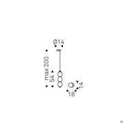 Schema della lampada Zanziball di Cattelan, modello lampada singola