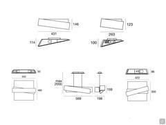 Schemi e dimensioni dei vari modelli della lampada Zig Zag