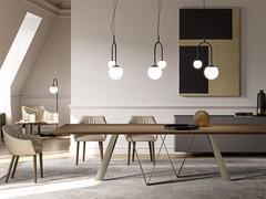 Lampadario con sfere in vetro di design Hope nella versione a sospensione tripla