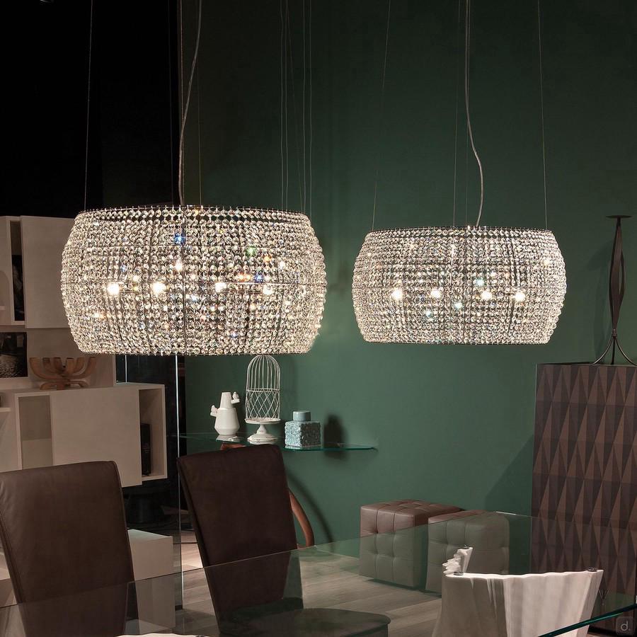 Lampadario moderno con cristalli Kidal di Cattelan