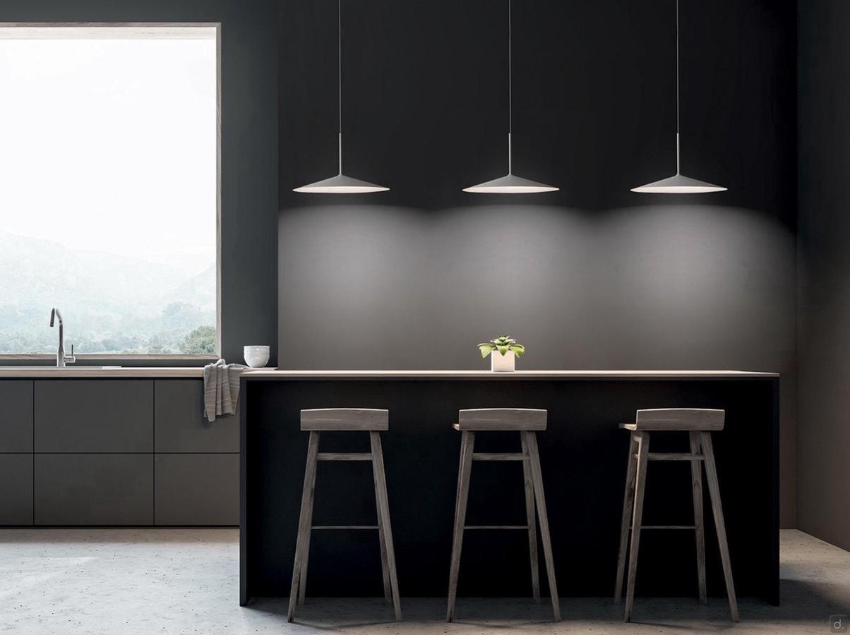 Lampadario moderno per cucina o soggiorno Poe Plus, sospensioni grandi in metallo bianco