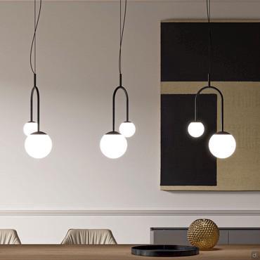 Lampadario con sfere in vetro di design Hope