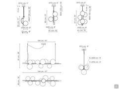 Lampada a sospensione in vetro a bolle Bon Ton di Bonaldo - modelli e dimensioni