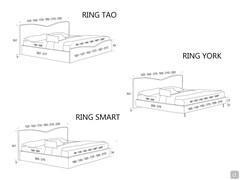 Schemi e dimensioni del letto Margay. * Nota Bene: i modelli king size e super king size sono disponibili solo con rete letto profonda 200 cm