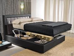 Letto Arabesque con box contenitore e rete a doppia alzata