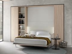 Letto trasformabile salvaspazio Full - composizione con libreria e armadio battente All-In