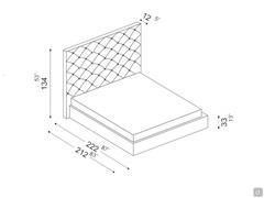 Letto imbottito con testiera capitonnè Lione - schema tecnico