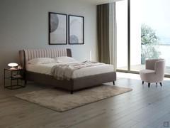 Letto imbottito Danae con rivestimento reversibile bicolore