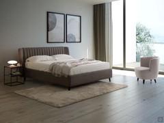 Letto imbottito Danae con rivestimento reversibile tono su tono