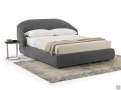 Letto Kalin con box contenitore rivestito in tessuto Byron 601