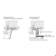 Schema piedini in legno e metallo per letto Missouri con struttura in nobilitato materico e laccato opaco (dimensioni riportate in millimetri)