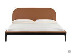 Letto Bernini con rivestimento in pelle cognac