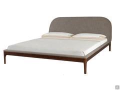 Letto Bernini con rivestimento in tessuto flora marrone-beige