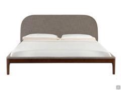 Letto Bernini con rivestimento in tessuto flora marrone-beige