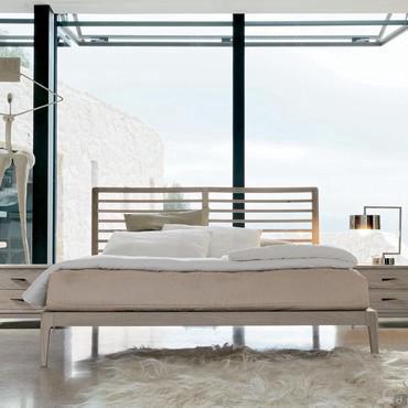 Letto moderno in legno grigio Seiko