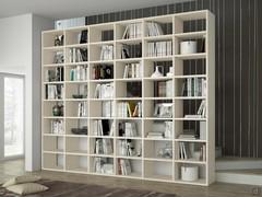 Libreria componibile bifacciale Almond p.45,6 in finitura laminato beige