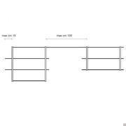 Specifiche dimensionali per il corretto posizionamento di strutture e ripiani della libreria Treccia