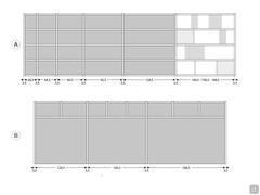 Libreria Aliant - Modularità larghezze colonne (A) e ponti (B)