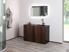 Mobile bagno Etoile a terra con 4 cassettoni cm 130,4 p.50 h.88 con lavabo integrato nel top