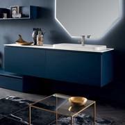 Composizione bagno con base portalavabo a 1 cestone laccato opaco E7 Blueberry