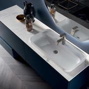 Lavabo ad incasso soprapiano Nice 80 in ceramica bianco lucido