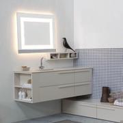 Mobile bagno con lavabo in gres N53 - Atlantic con cassetti e base laterale a giorno