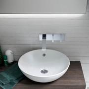 Lavabo tuttofuori Castillon in ceramica bianco lucido con foro miscelatore a parete