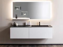 Mobile bagno da 162 cm Vittoria 01 con basi laccate opache bianche