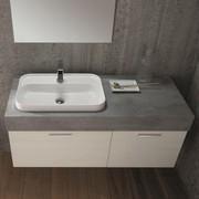 Base portalavabo con due cestoni e lavabo a incasso in ceramica