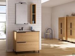 Mobile bagno in legno chiaro N111 Frame - struttura in legno essenza 837 rovere mais