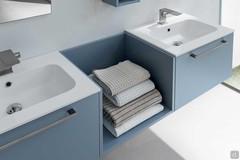 Composizione bagno Atlantic con lavabo consolle Ora 60 in Mineralguss bianco lucido