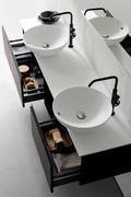 Mobile bagno Atlantic con 2 basi lavabo a un cestone con top unico