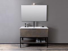 Arredo bagno N75 Atlantic completo di specchio rettangolare con faretto