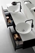 Doppio lavabo tuttofuori modello Roma in ceramica bianco lucido