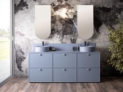 Mobile bagno con lavabo colorato N98 Frame, con specchiera contenitore inclusa