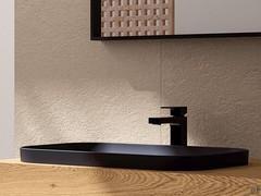 Mobile bagno Frame Incasso con lavabo in ceramica nera opaca