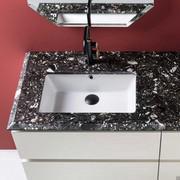 Lavabo ad incasso sottopiano Quadro con piano in marmo cat. B - 8T Portoro