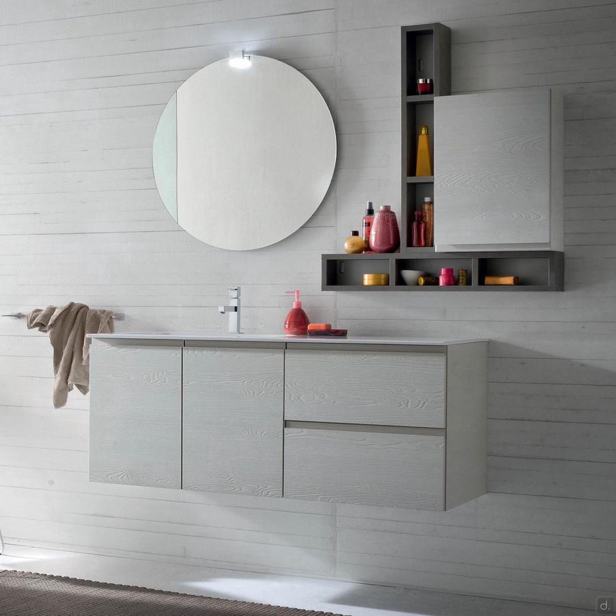 Mobile bagno N51 - Atlantic con 2 ante e 2 cassetti in nobilitato special 211 igloo