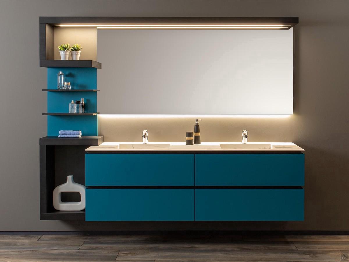 Mobile bagno con doppio lavabo in HPL Vittoria 02 