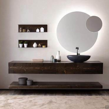 Mobile bagno su misura in legno massello Glamour - composizione cm 210 p.50