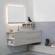 Mobile bagno con lavabo in gres N53 - Atlantic con cassetti e base laterale a giorno