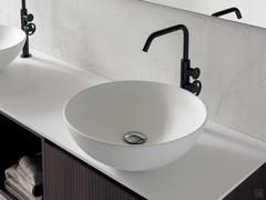 Lavabo tuttofuori Roma in appoggio su top in Tekor bianco opaco