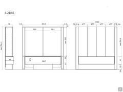 Lounge vano giorno - Dimensioni specifiche mod. con n.4 ante superiori: cm 218,5